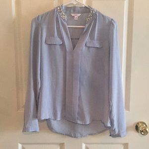 Light blue beaded blouse